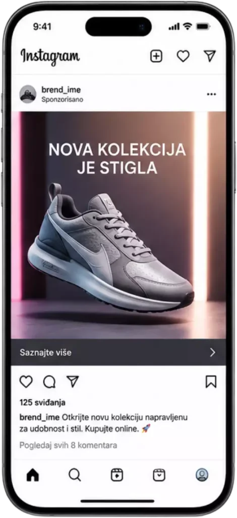 Instagram Feed oglas za reklamiranje proizvoda